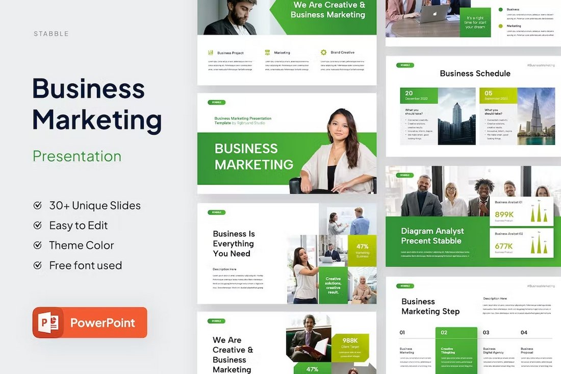 Modern Marketing Plan Powerpoint Template