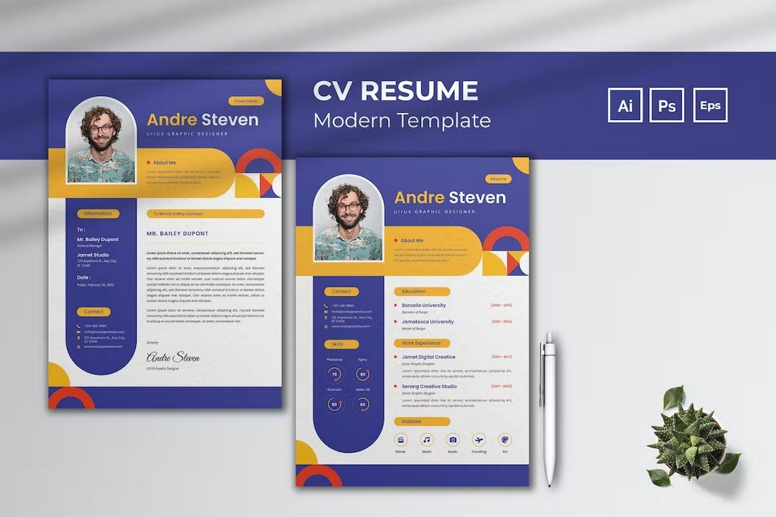 Modern Resume Template for Designers