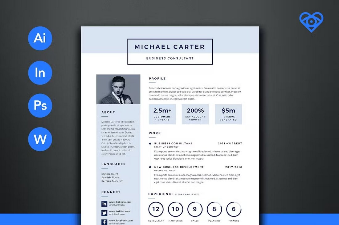 Modern Resume Template for InDesign