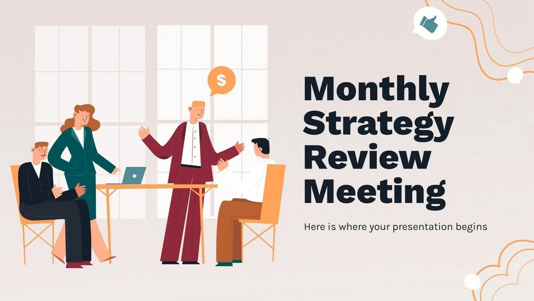 Monthly Meeting Free Business PowerPoint Template