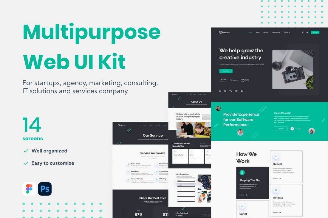 Multipurpose Figma Landing Page Website UI Kit