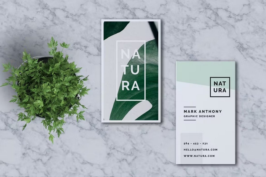 NATURA Business Card Template Word