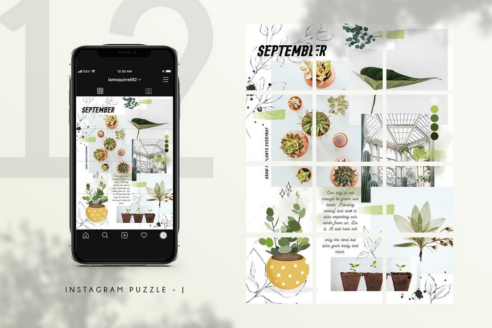 Nature - Instagram Puzzle Grid Template