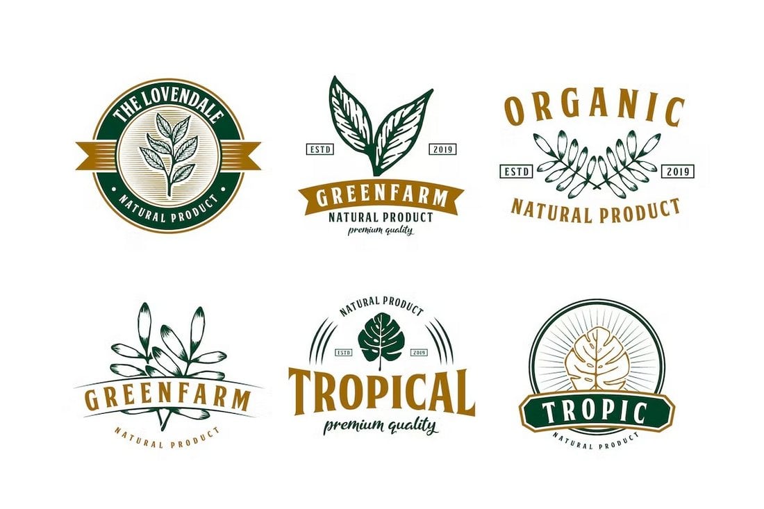 Nature and Tropical Logo Badge Templates