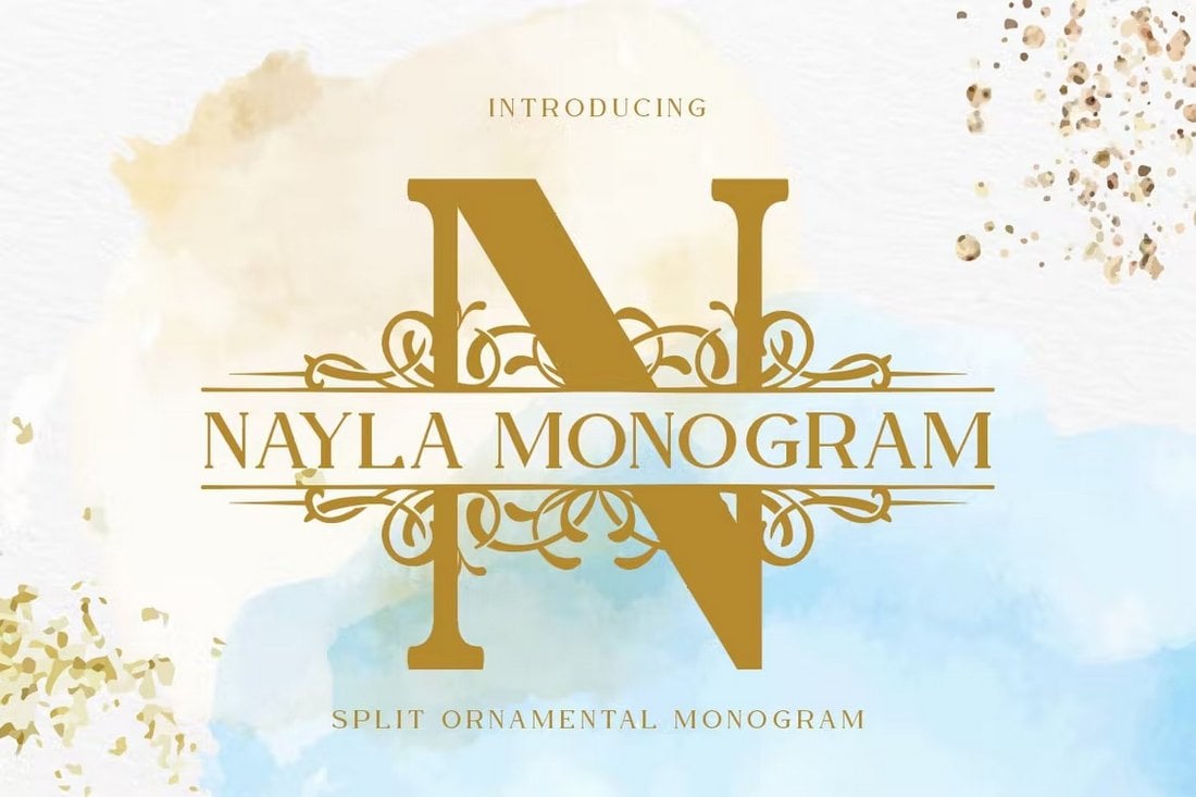 Nayla Split Ornamental Monogram Font