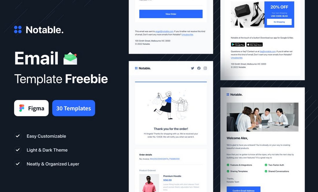 Notable - Free Email Template for Figma