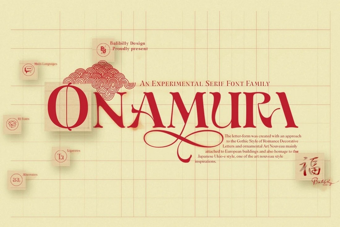 Onamura - Free Art Nouveau Font