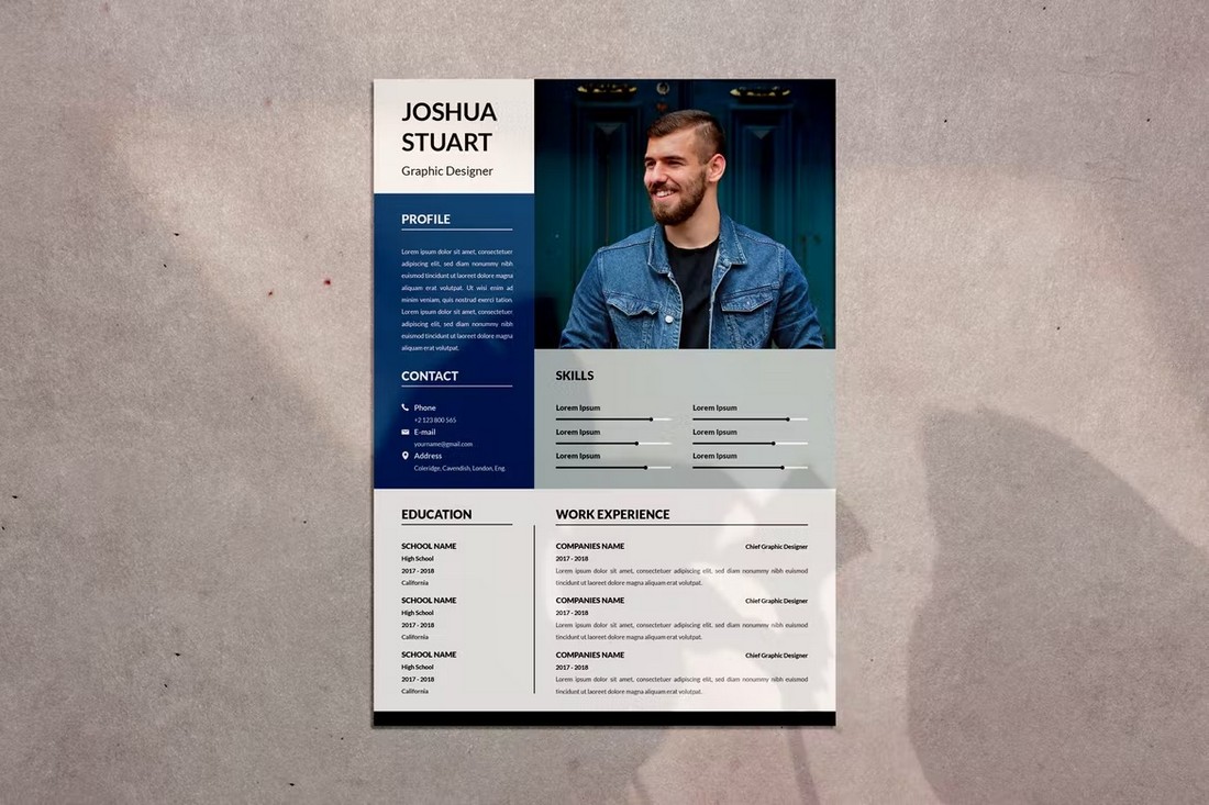 One-Page Graphic Designer Resume Template