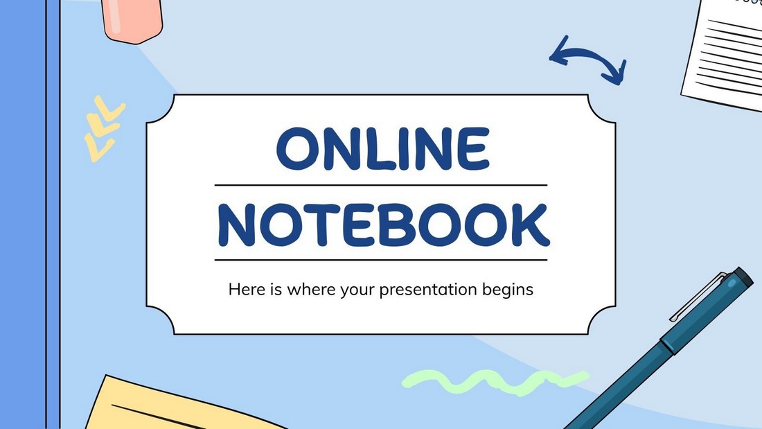 Online Notebook - Free Interactive PowerPoint Template