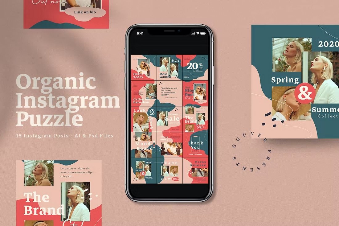 Organic Instagram Puzzle Post Template