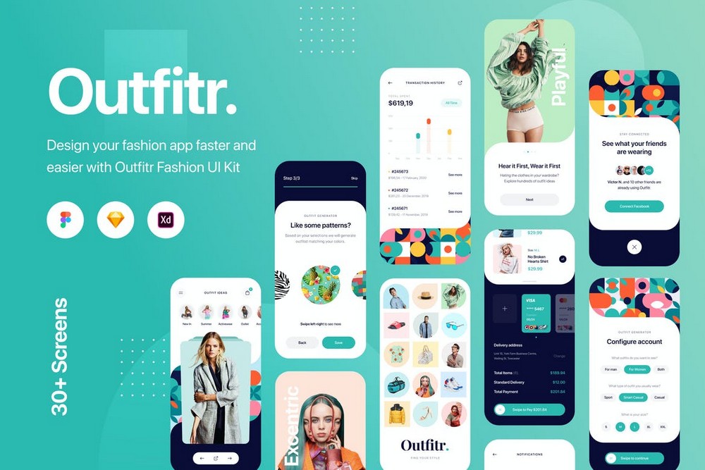 Outfitr - Fashion App Figma UI Kit