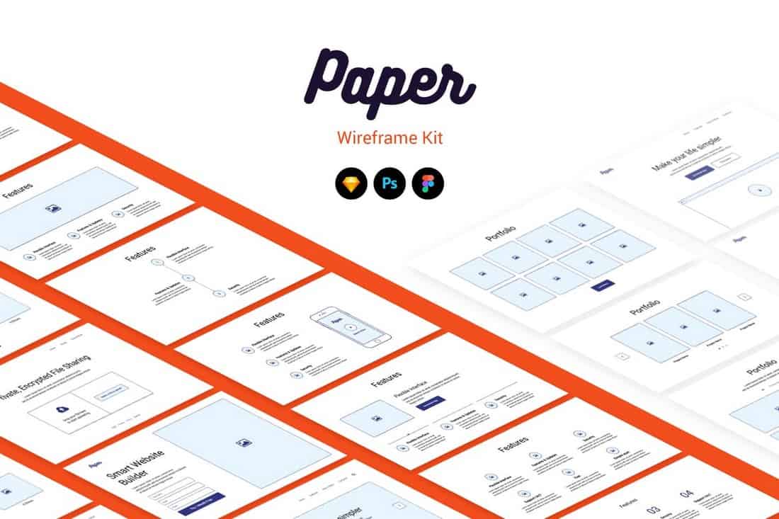 Paper - Website Wireframe Kit for Sketch