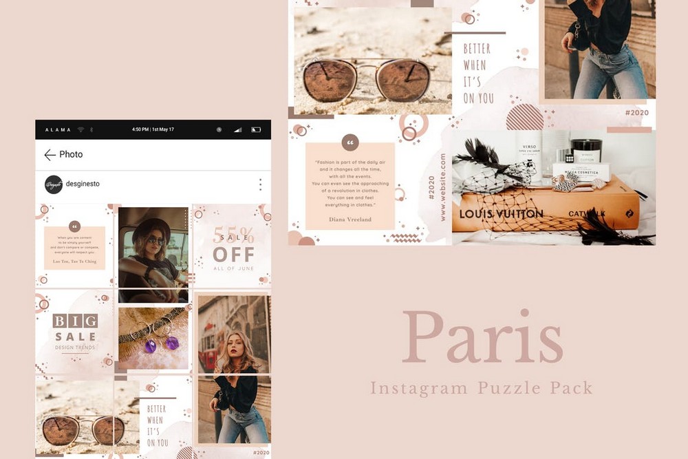 Paris - Instagram Puzzle Grid Templates