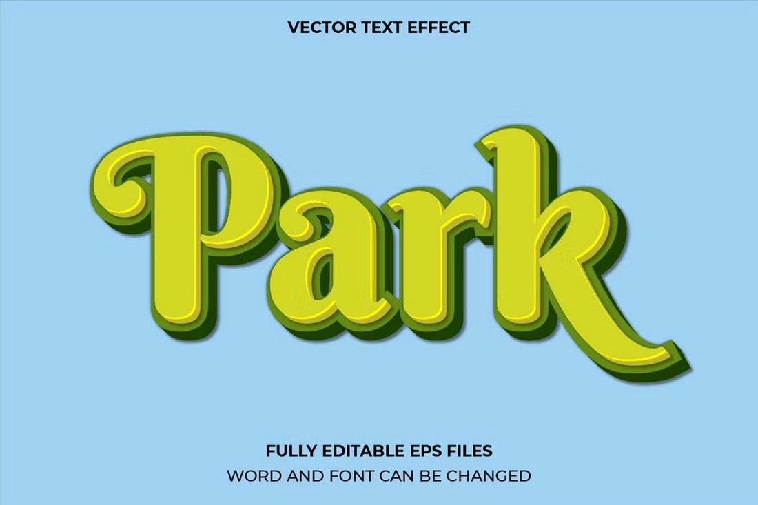 Park - 3D Text Logo Effect Illustrator Template