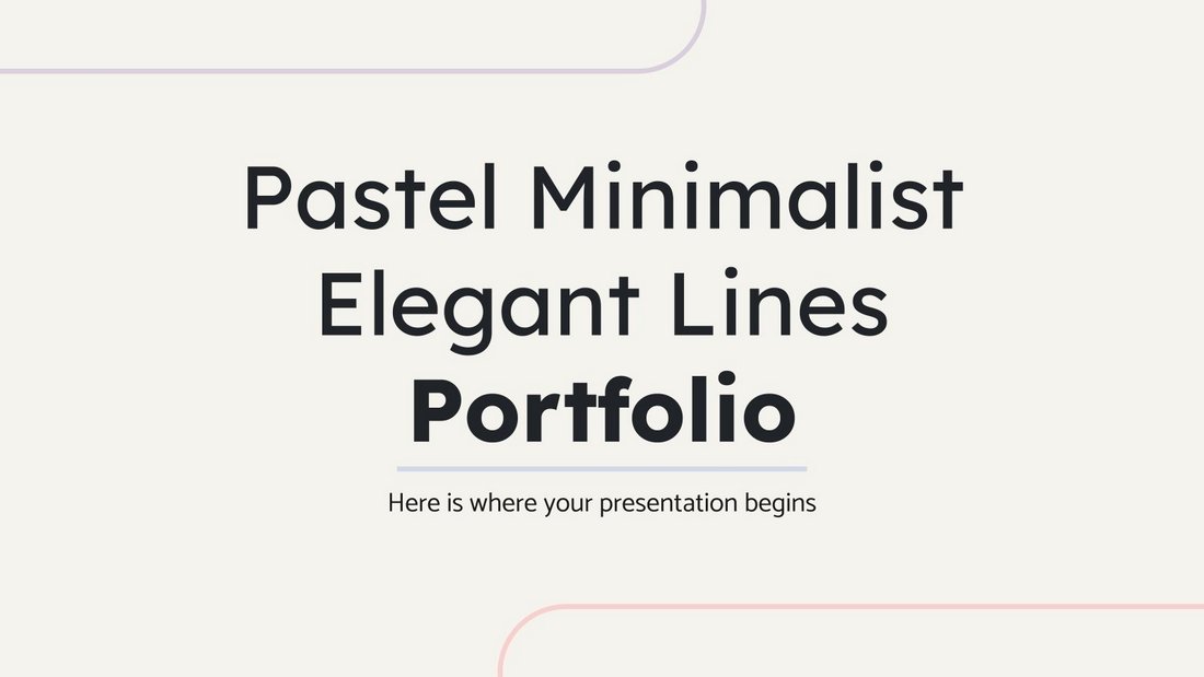 Pastel Minimalist Free Google Slides Portfolio