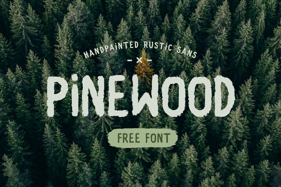 Pinewood - Free Handpainted Rustic Font