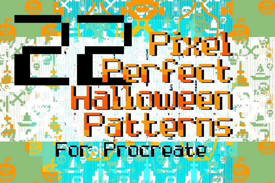 Pixel Perfect Halloween Patterns for Procreate