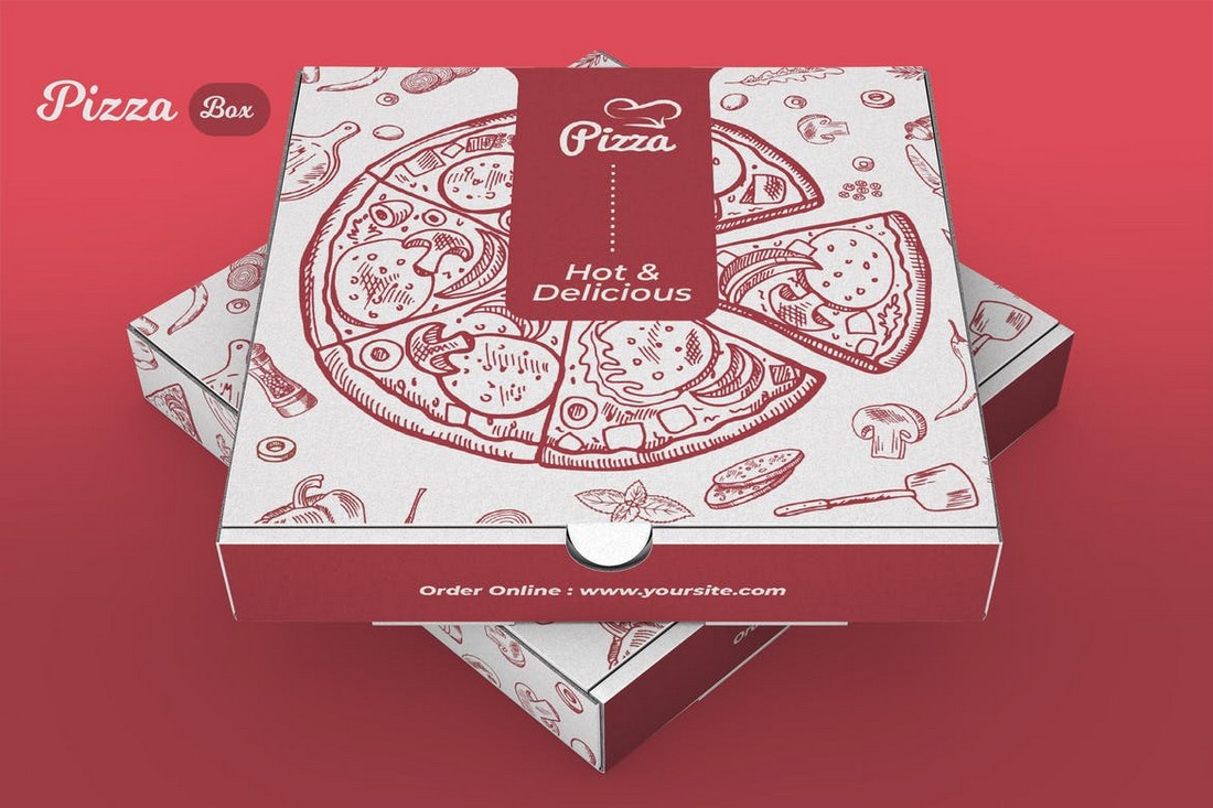 Pizza Box Packaging Design template