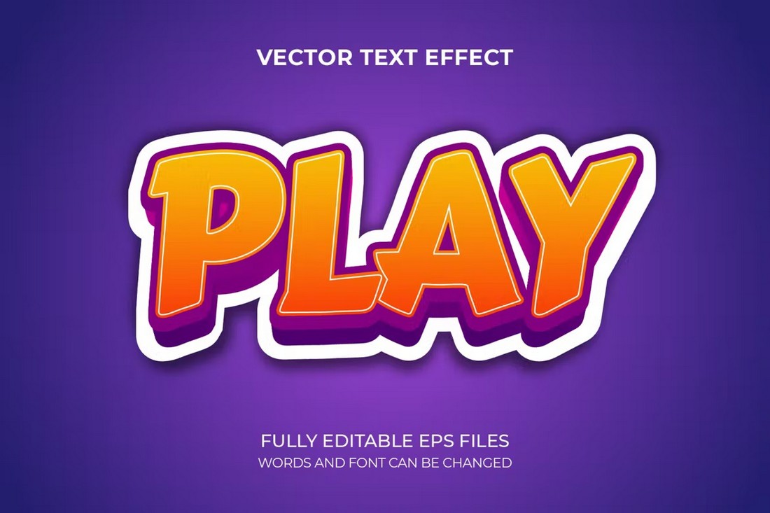 Play - 3D Text Logo Effect Template