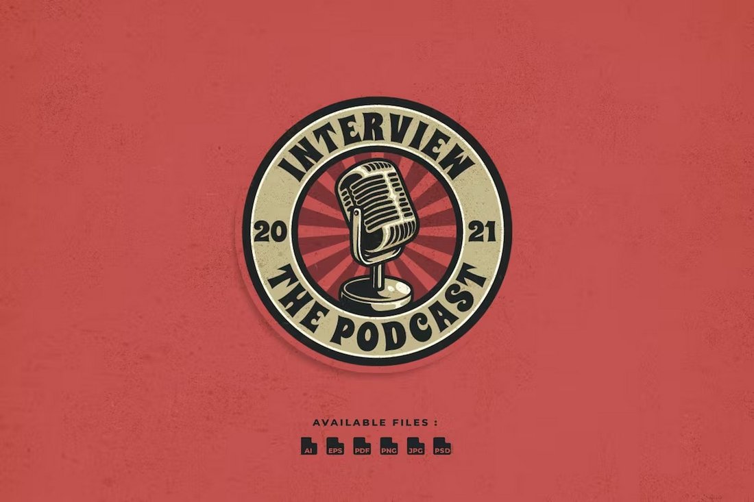 Podcast Badge Logo Template