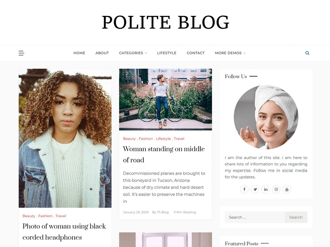 Polite Blog - Free Minimalistic WordPress Theme