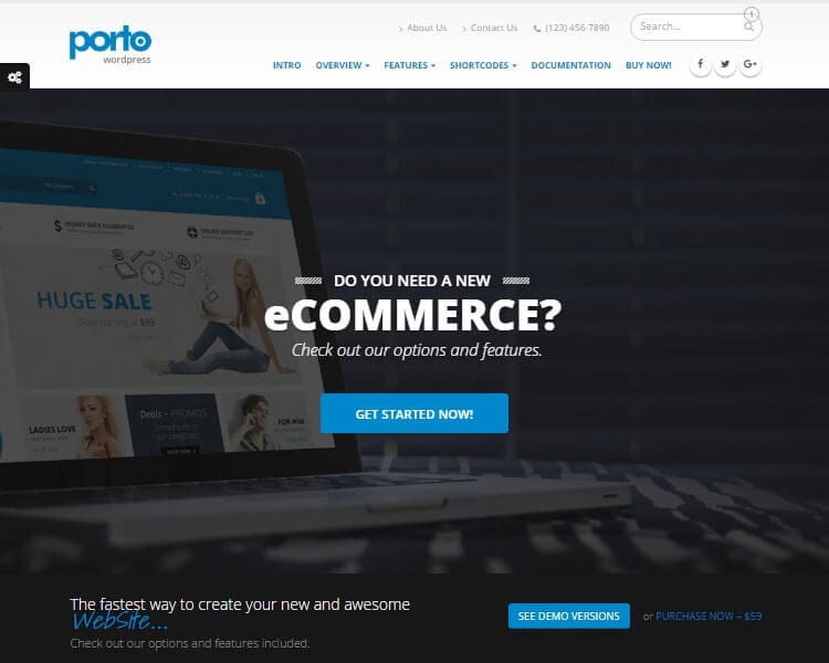 Porto WordPress Theme Review eCommerce