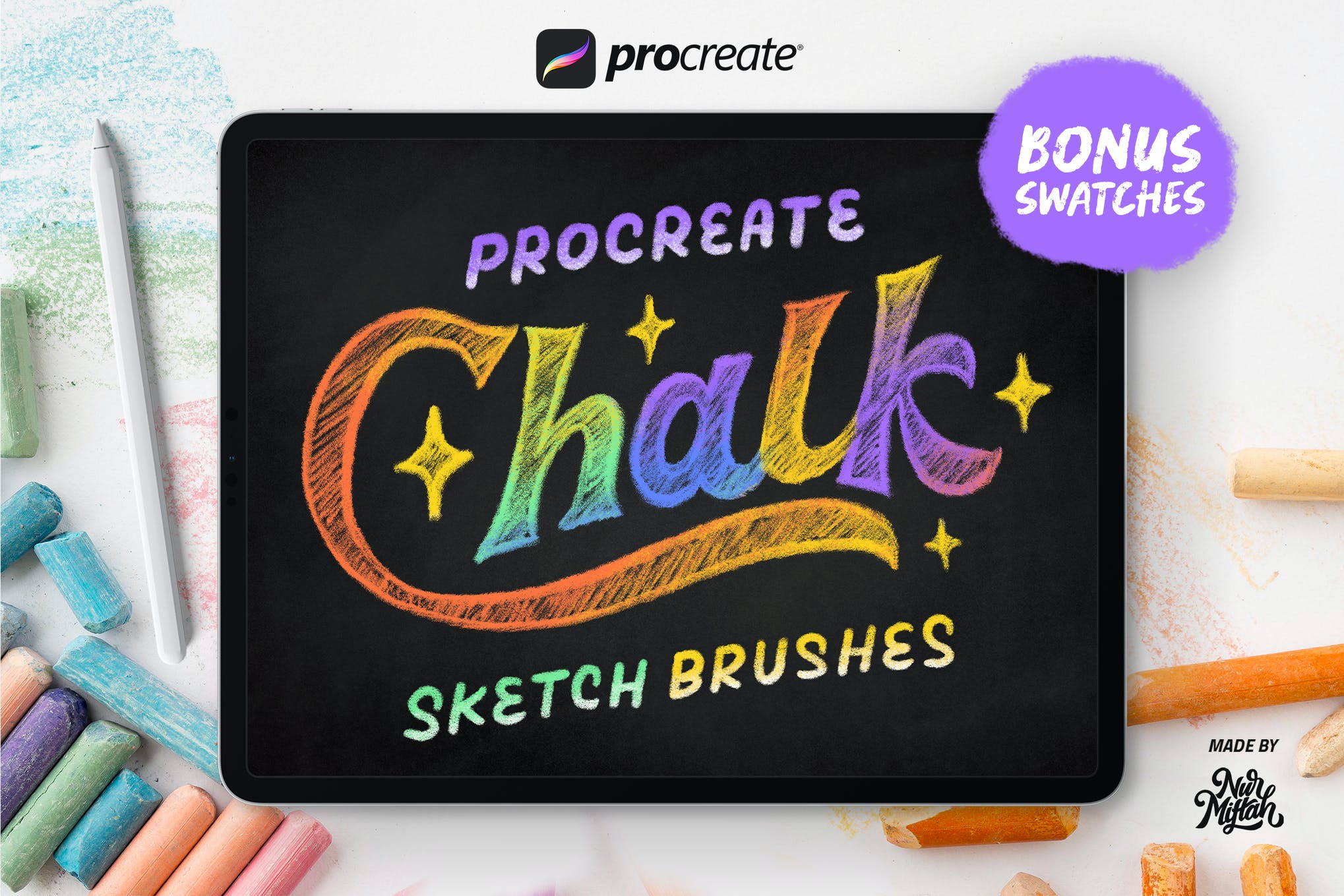 Procreate Chalk Sketch Brushes