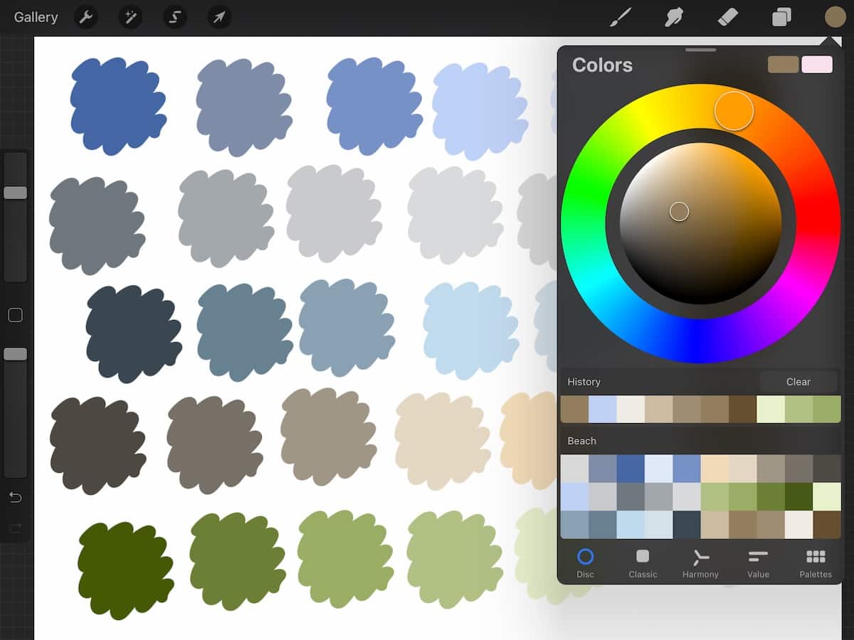 Procreate color palette