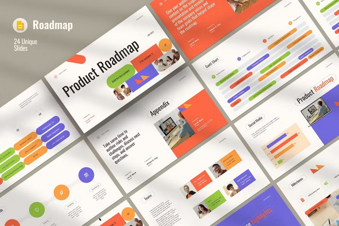 Product Roadmap Google Slides Template