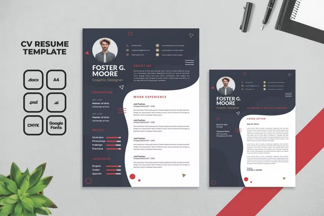 Professional CV and Resume Template for Designers