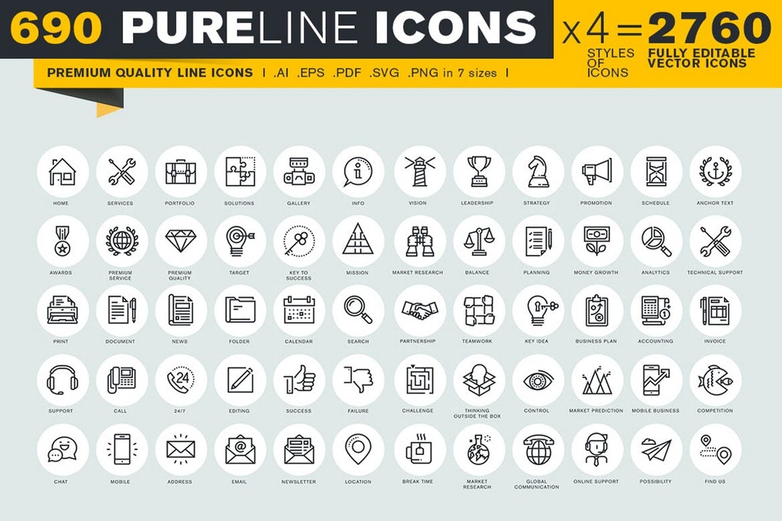 Pure Line Icons Sketch Resources