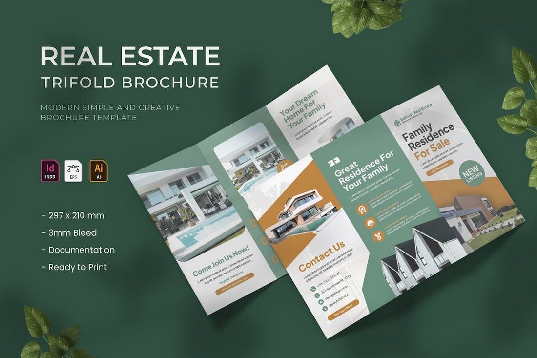 Real Estate - InDesign Trifold Brochure