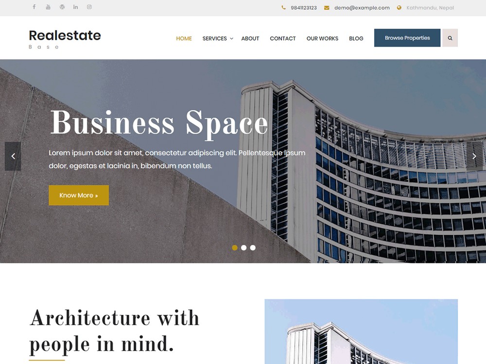 Realestate Base - Free WordPress Theme