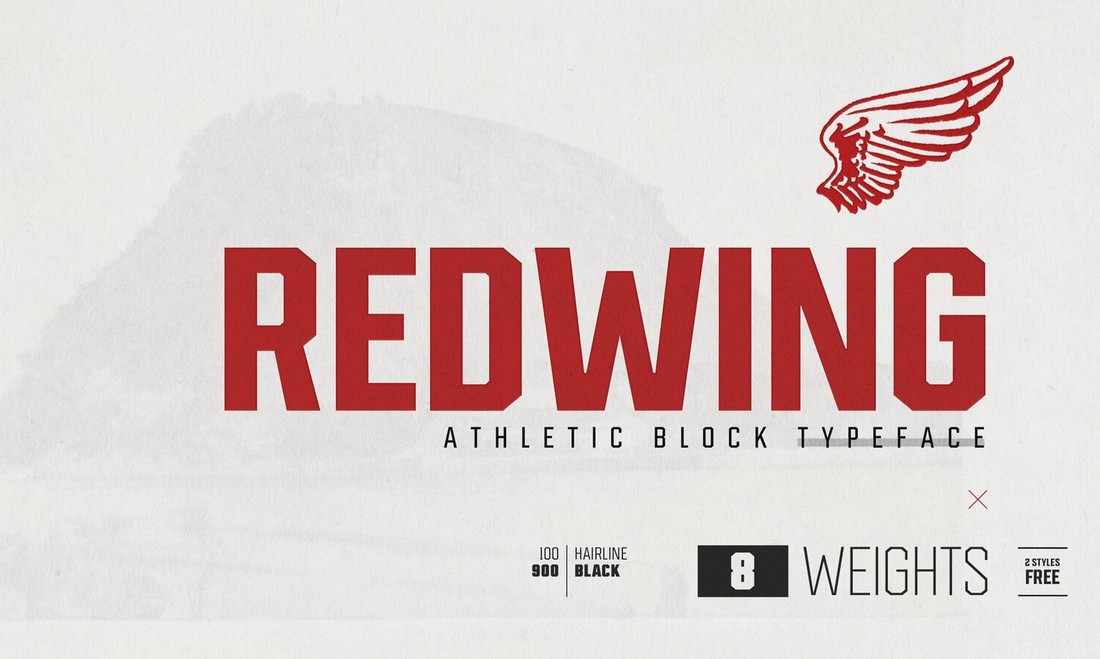 Redwing - Free Athletic Retro Font