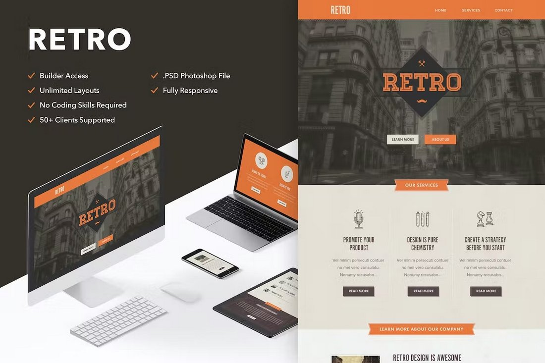 Retro - HTML Email Template for MailChimp