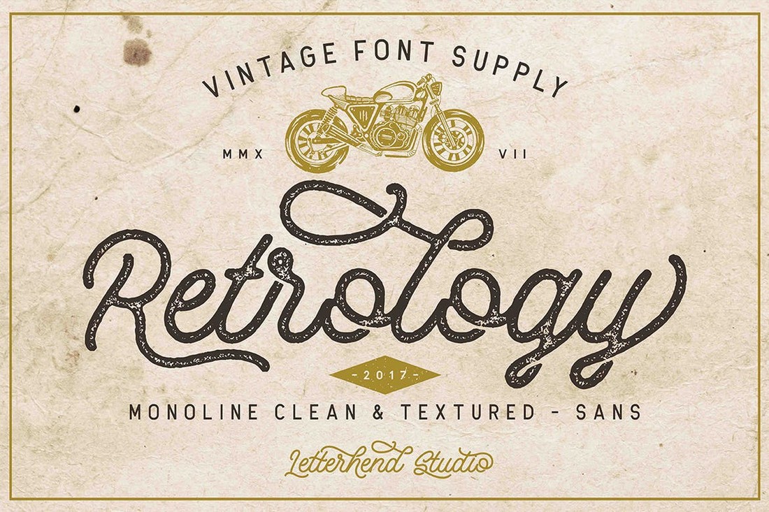 Retrology - Retro Monoline Script Font