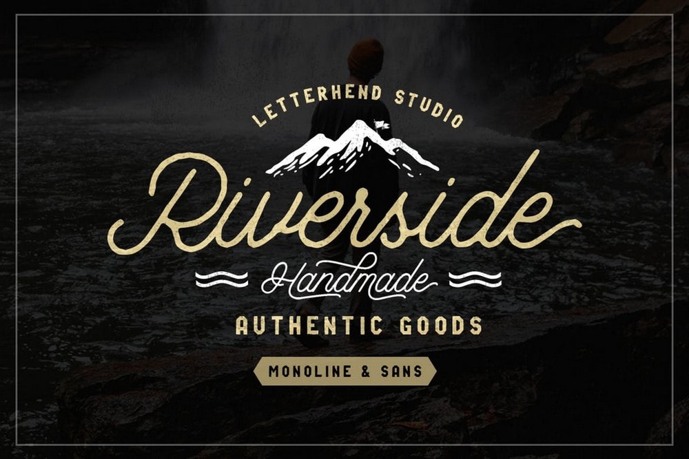 Riverside - Vintage Monoline Font Duo