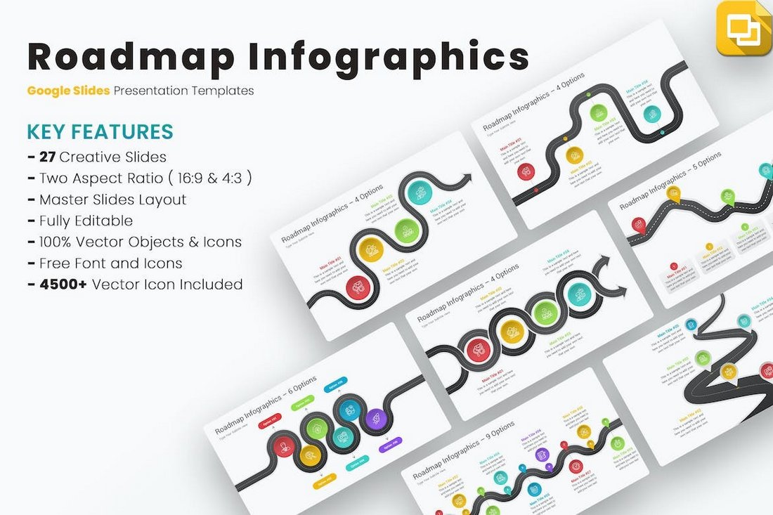 Roadmap Infographics Google Slides Templates