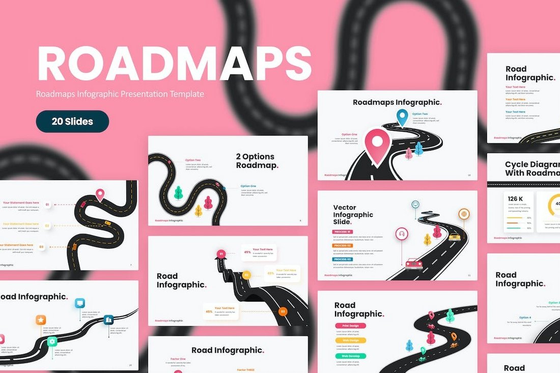 Roadmaps Infographic PowerPoint Template