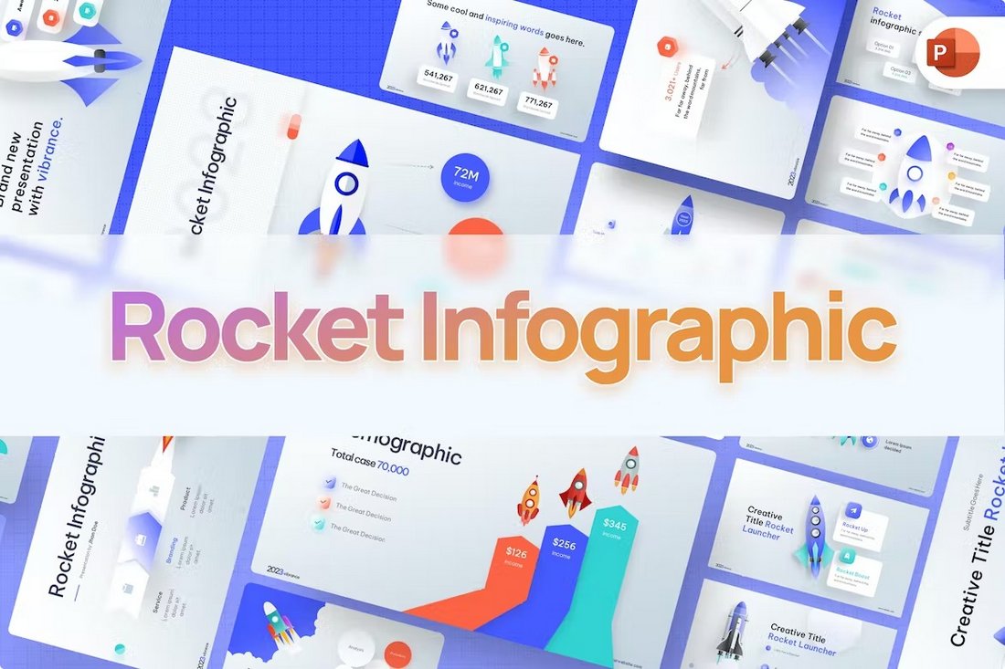 Rocket Infographic PowerPoint Template