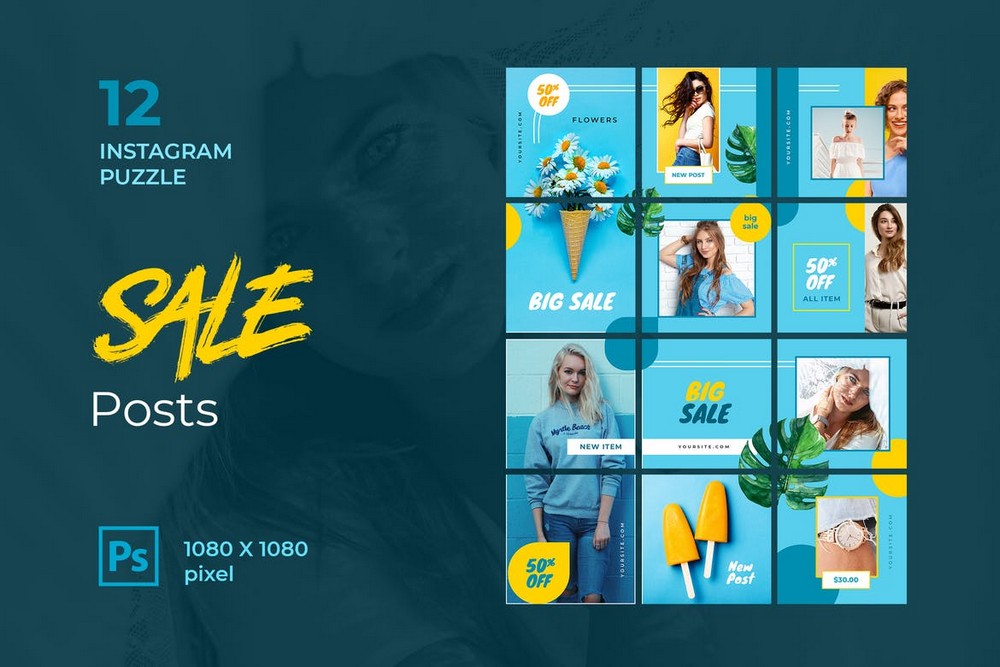 Sale - Instagram Puzzle Grid Template