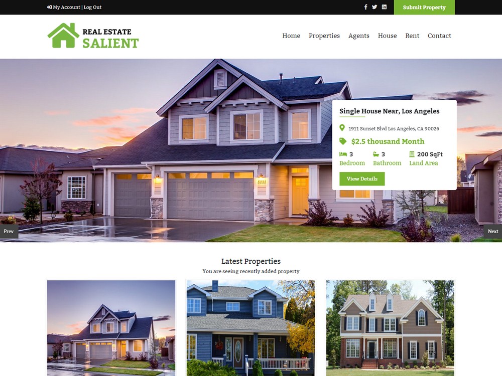 Salient - Free Real Estate WordPress Theme