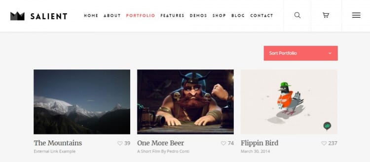 Salient WordPress Theme Review Portfolio