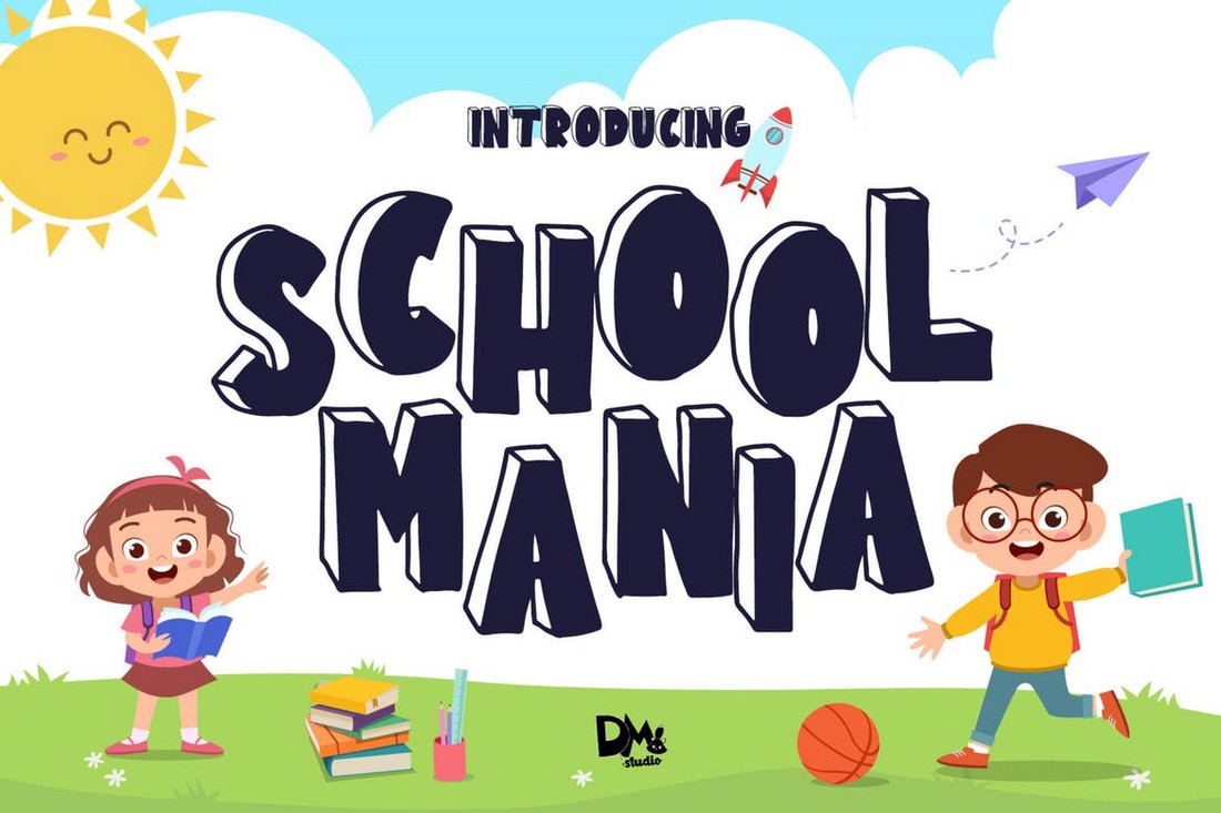 School Mania - Block Kids Font