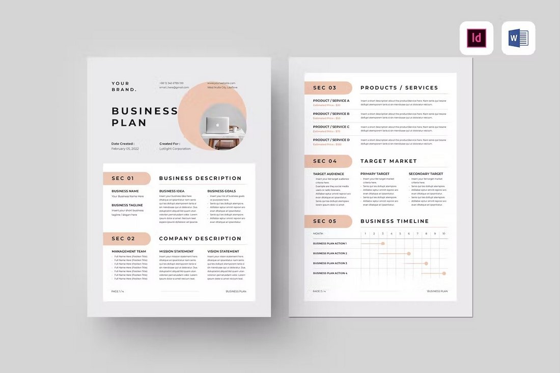 Simple Business Plan Template for MS Word