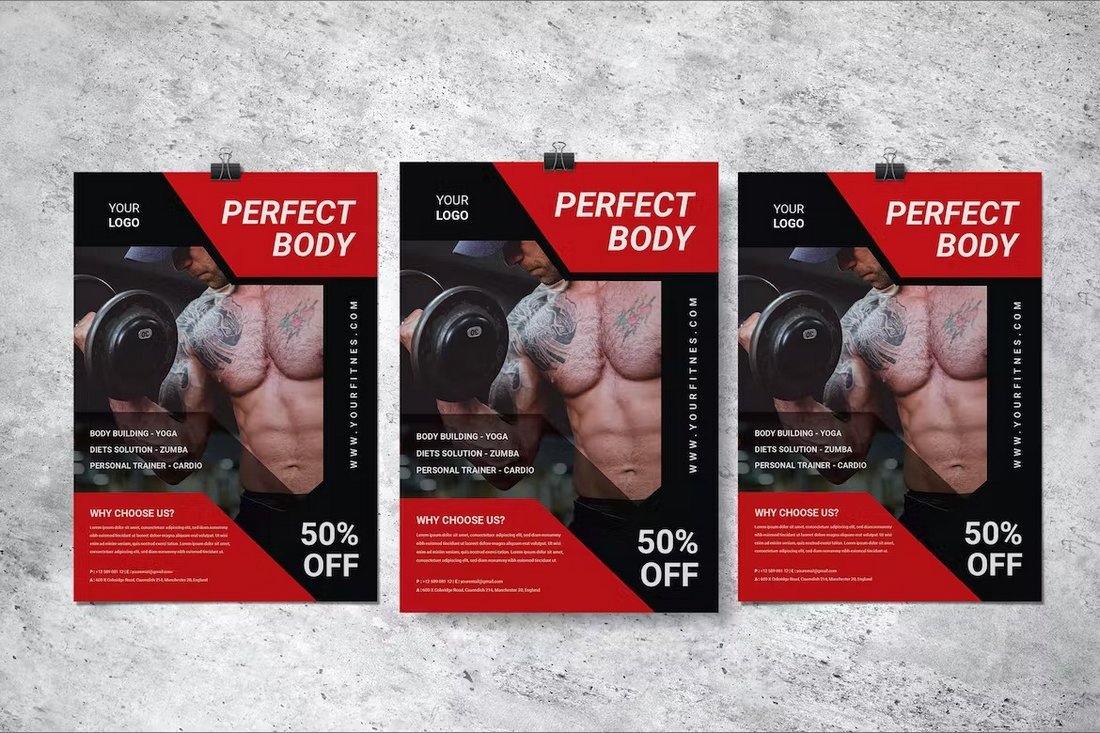 Simple Fitness Flyer Template PSD