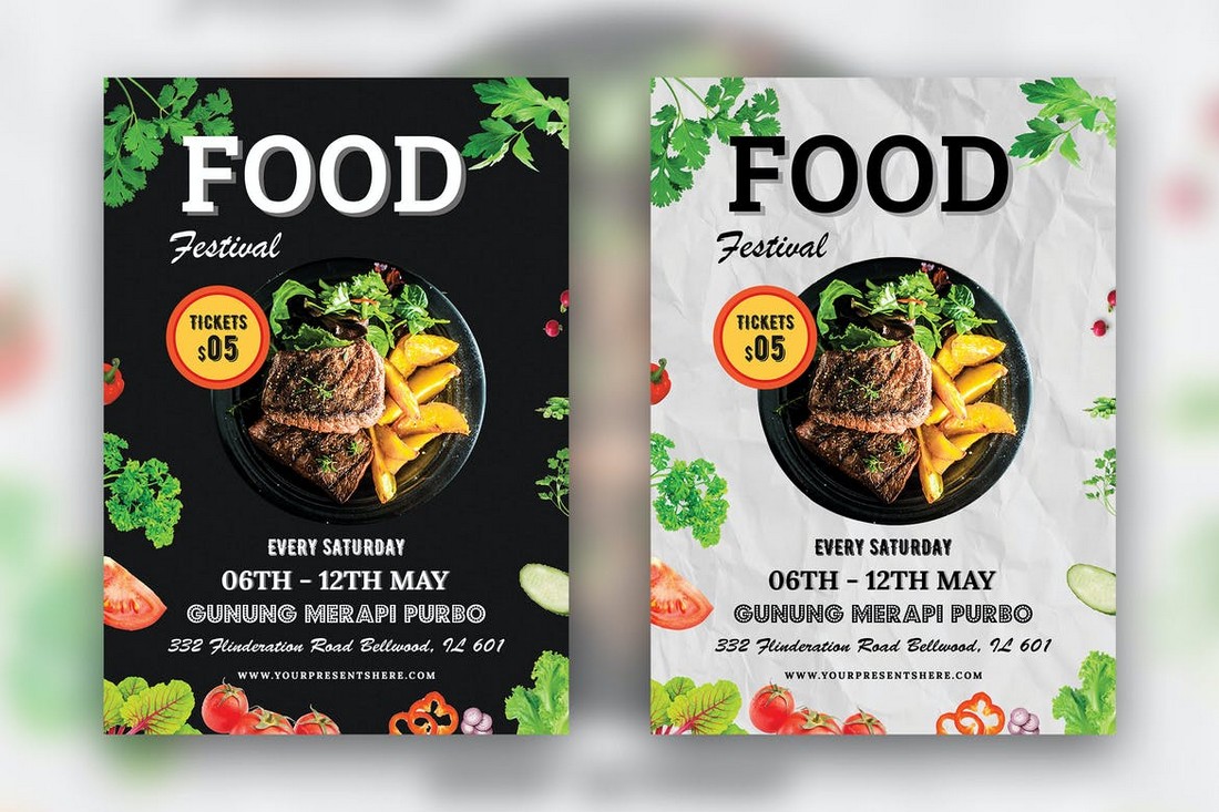 Simple Food Festival Flyer Template