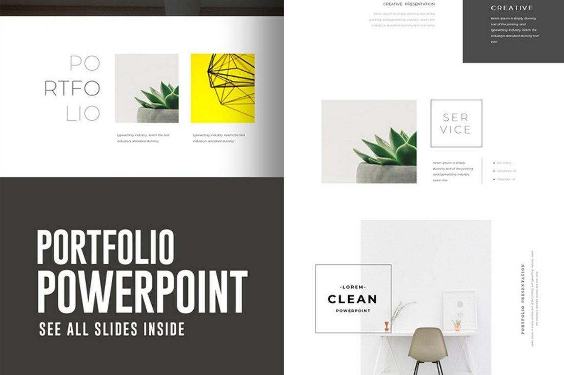 Simple Free Portfolio PowerPoint Template