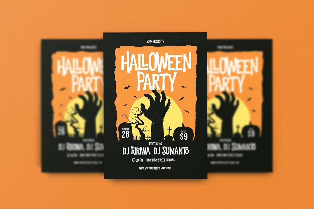 Simple Halloween Flyer Template PSD