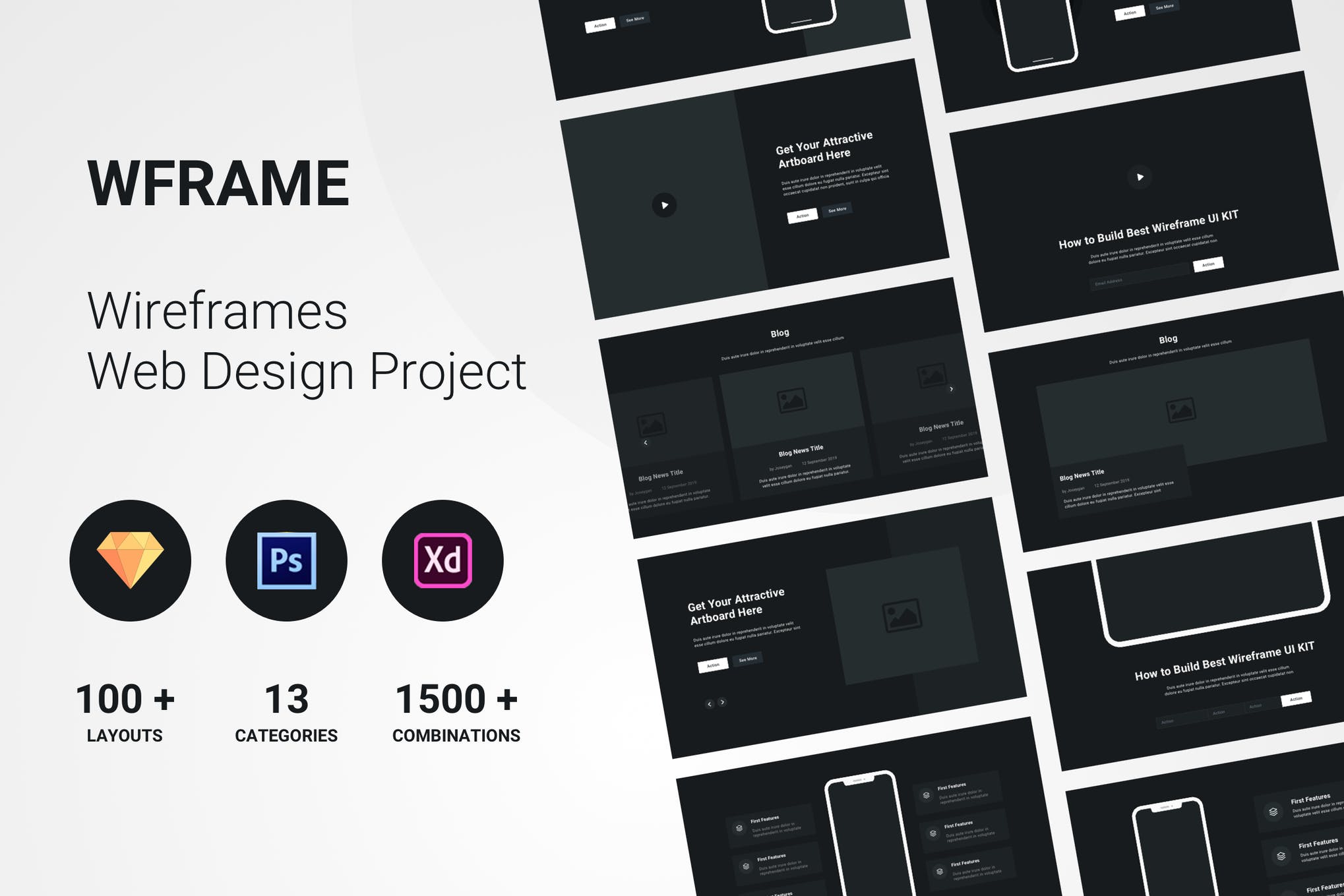 Template Sketsa Wireframe